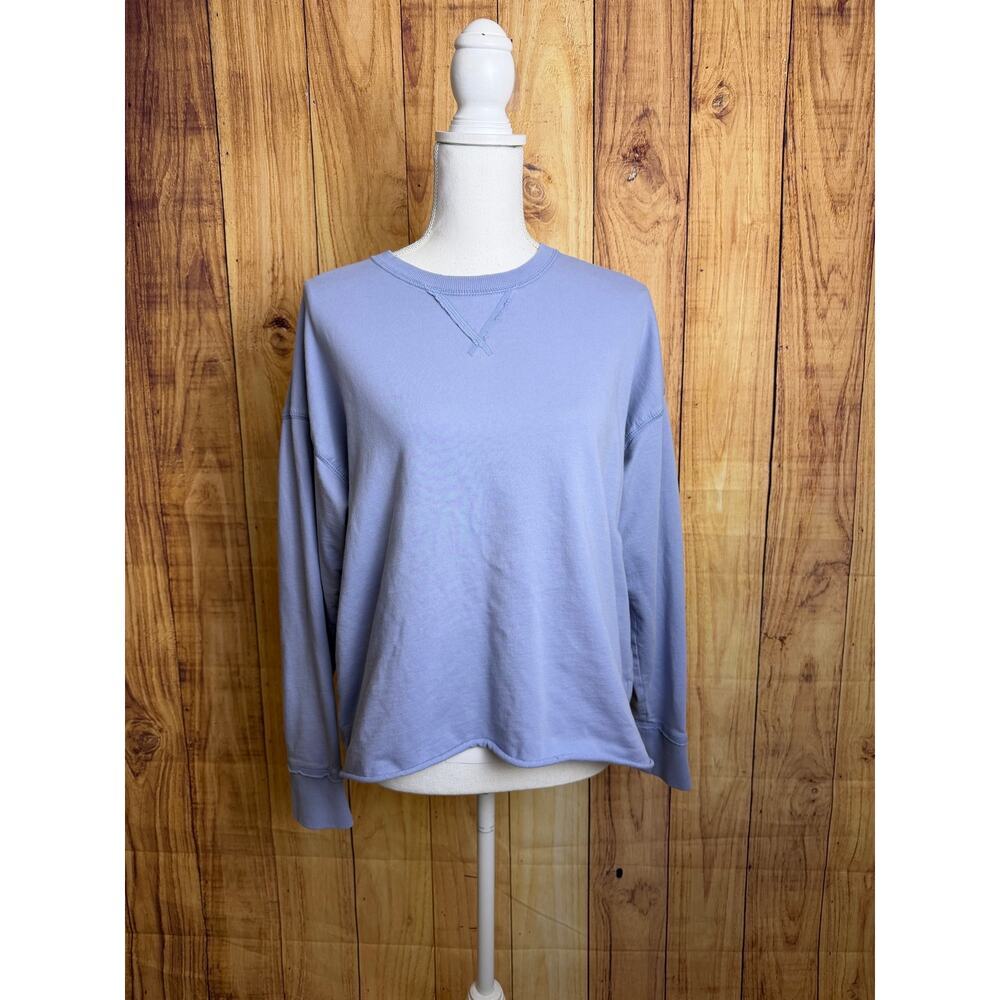 Aerie Oversized Crewneck Lightweight Sweatshirt Dusty Blue Size XS